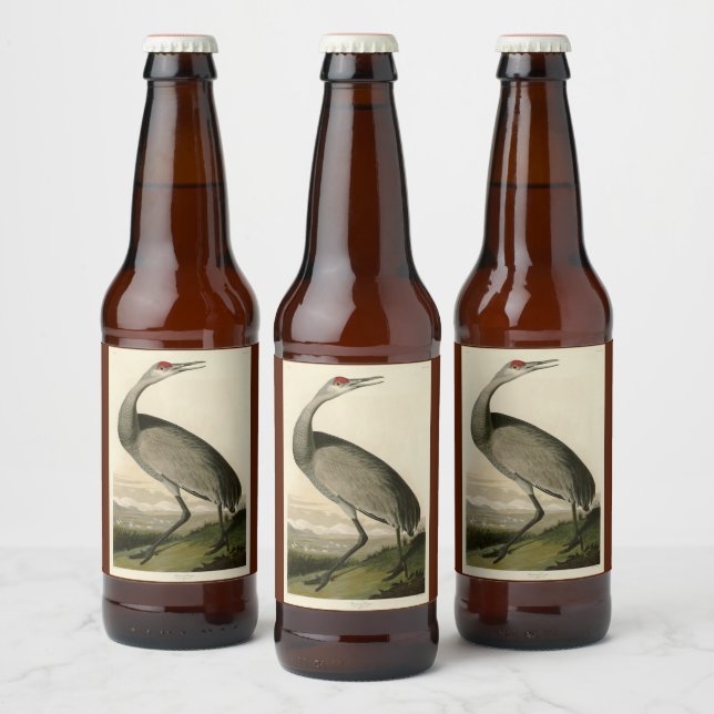 Sandhill Crane from Audubon's Birds of America Beer Bottle Label (Bottles)