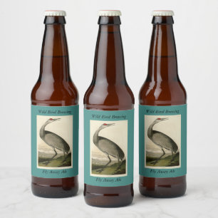 Sandhill Crane from Audubon's Birds of America Beer Bottle Label