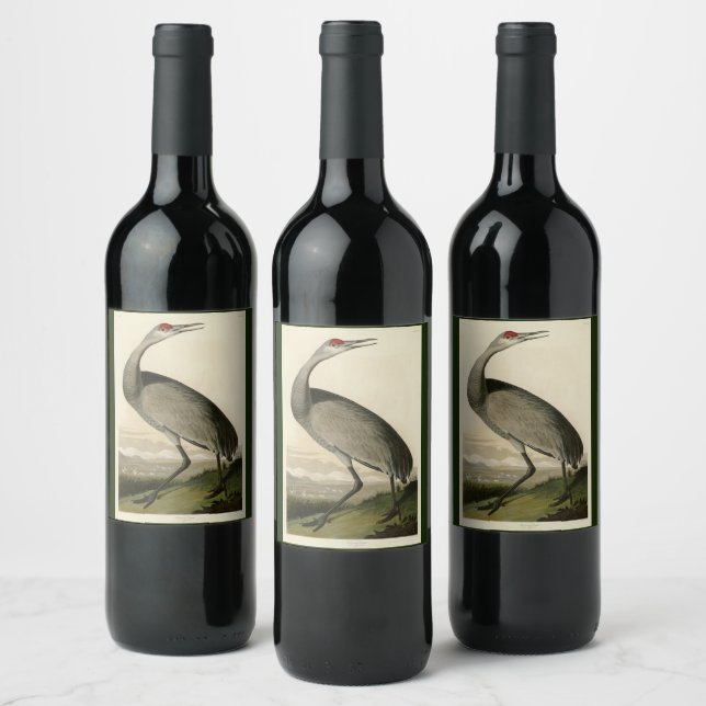 Sandhill Crane from Audubon's Birds of America Wine Label (Bottles)