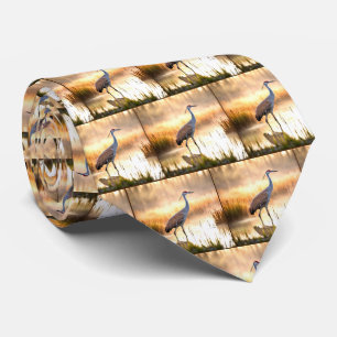 Sandhill Crane In A Marsh Tie