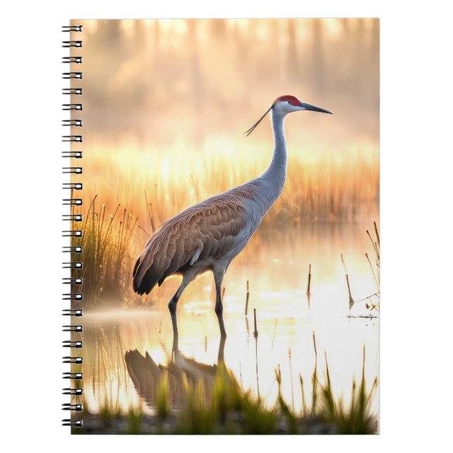 Sandhill Crane In Wetlands Notebook (Front)