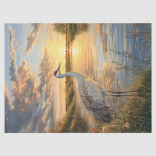 Sandhill Crane Sunset on the Marsh Decoupage Tissue Paper