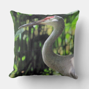 Sandhill crane  throw pillow