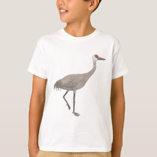 Sandhill Crane watercolor bird species art T-Shirt