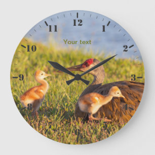 Sandhill crane with colts large clock