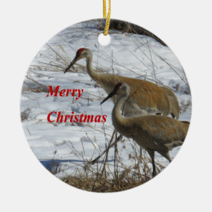 Sandhill Cranes Ceramic Ornament