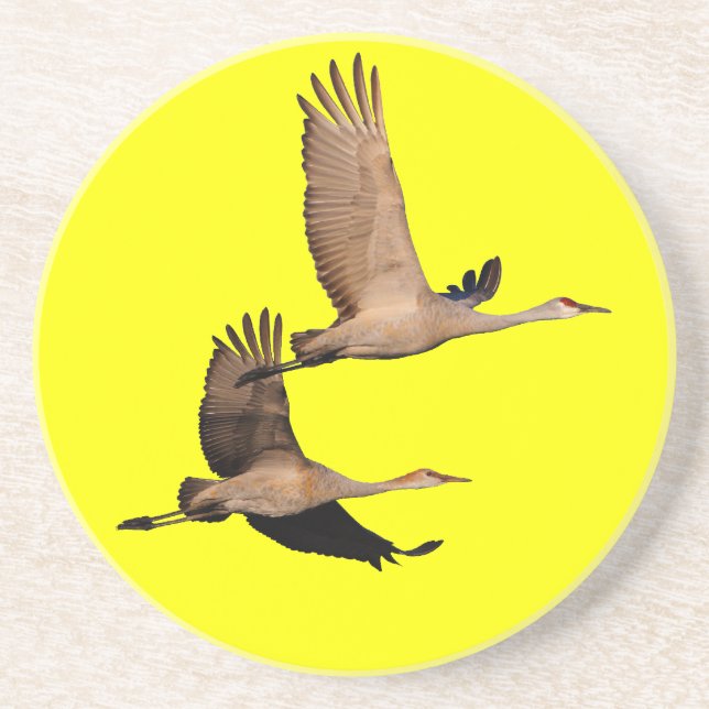 sandhill cranes in flight coaster (Front)