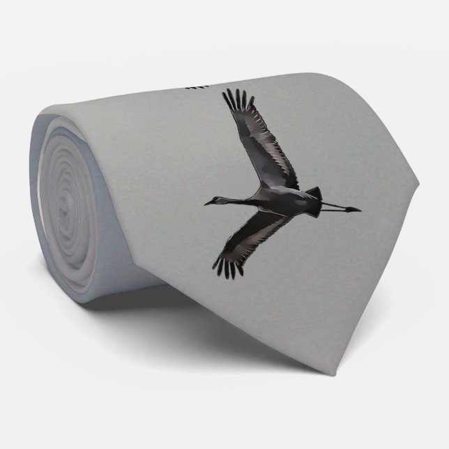 SANDHILL CRANES TIE (Rolled)