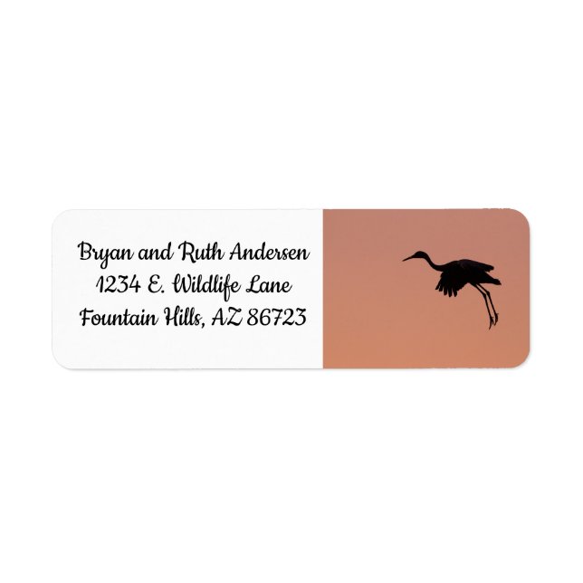 Sandhill silhouette on a pink sunset sky (Front)