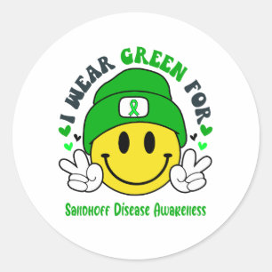 Sandhoff Disease Awareness Ribbon Support Gifts Classic Round Sticker