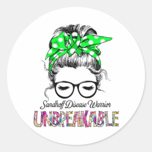 Sandhoff Disease Awareness Ribbon Support Gifts Classic Round Sticker