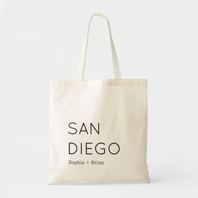 Sandiego Wedding Welcome Tote Bag (Front)