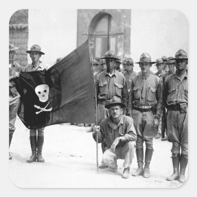 Sandino's Flag.  Nicaragua, 1932.  (Marine Corps)_ Square Sticker (Front)