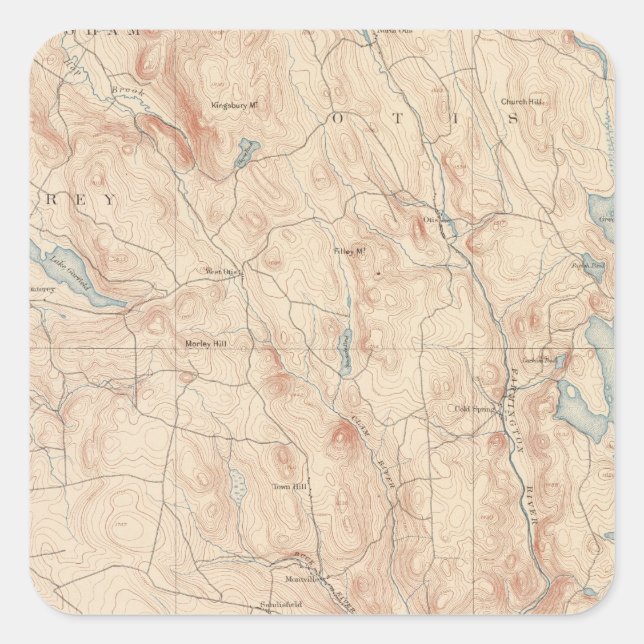 Sandisfield, Massachusetts Square Sticker (Front)