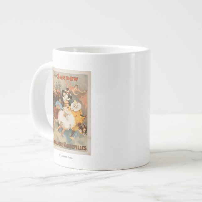 Sandow Trocadero Vaudevilles Carnival Theme Large Coffee Mug (Front Left)