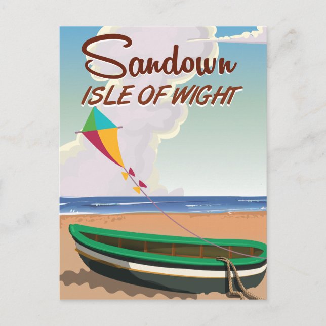 Sandown, Isle of Wight vintage travel poster Postcard (Front)
