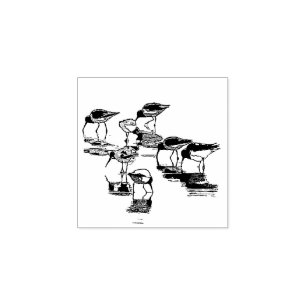Sandpiper Birds Beach Animals Wood Stamp