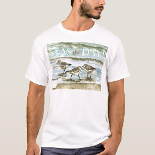 Sandpiper birds beach watercolor T-Shirt