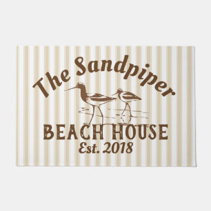 Sandpiper Birds & Stripes Beach House Neutral Doormat