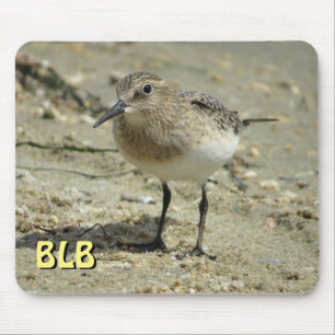 Sandpiper on Beach with your initials Mouse Pad