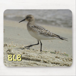 Sandpiper on the Beach your initials Mouse Pad