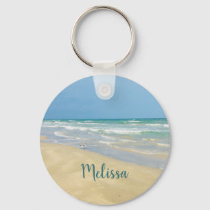 Sandpiper on the Seashore   Beautiful Beach Keychain
