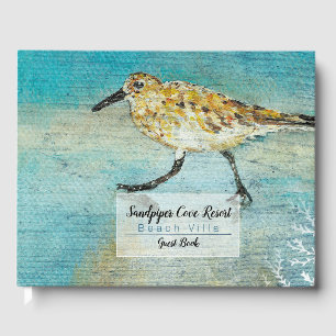 Sandpiper Shorebird Coastal Beach House Guest Book