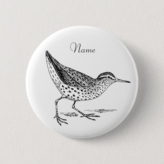 Sandpiper Shorebird Thunder_Cove 2 Inch Round Button (Front)