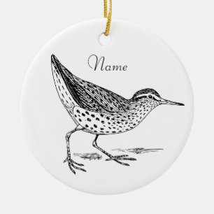 Sandpiper Shorebird Thunder_Cove Ceramic Ornament