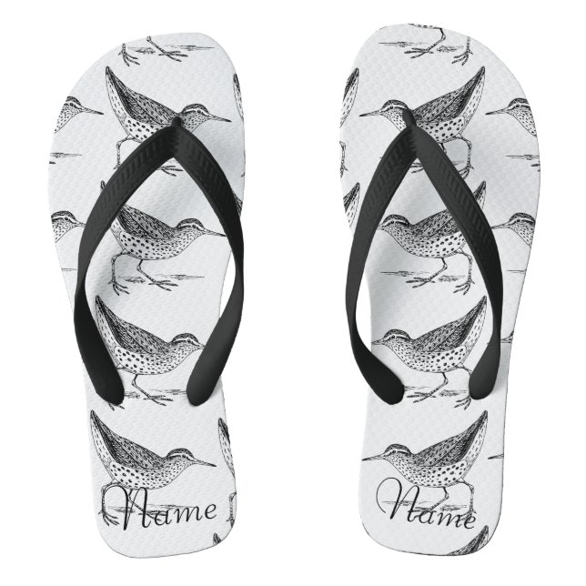 Sandpiper Shorebird Thunder_Cove Flip Flops (Footbed)
