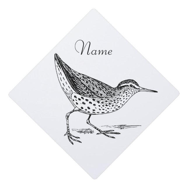 Sandpiper Shorebird Thunder_Cove Graduation Cap Topper (Front)