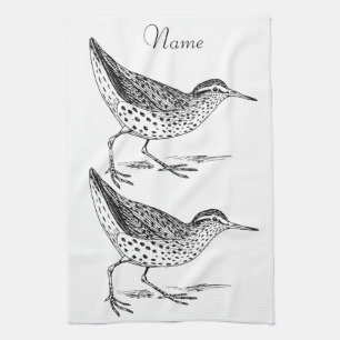 Sandpiper Shorebird Thunder_Cove Kitchen Towel