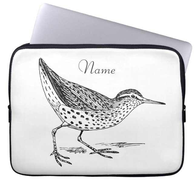 Sandpiper Shorebird Thunder_Cove Laptop Sleeve (Front)