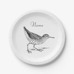 Sandpiper Shorebird Thunder_Cove  Paper Plate