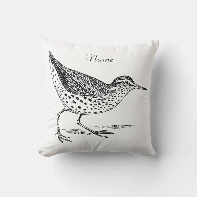 Sandpiper Shorebird Thunder_Cove Throw Pillow (Front)