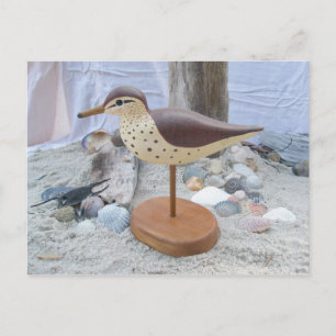 Sandpiper "Slick" Woodcarving Postcard