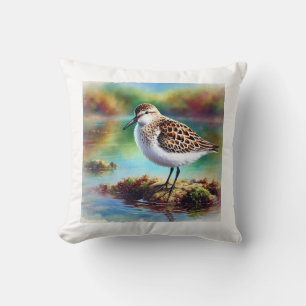 Sandpiper tranquility 280824AREF150 - Watercolor Throw Pillow