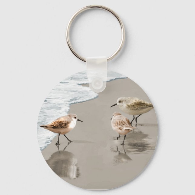 Sandpipers at the Shoreline Keychain (Front)