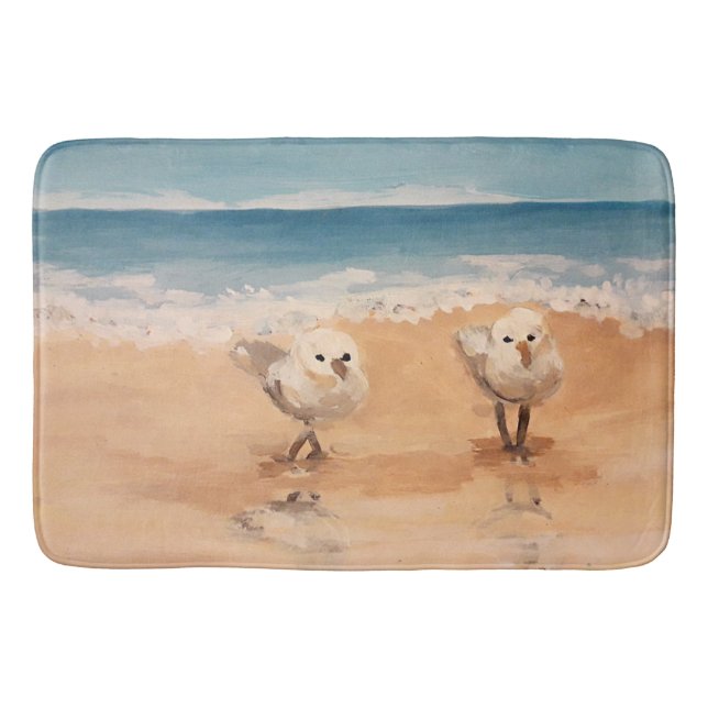 Sandpipers by the Sea Shore  Bath Mat (Front)