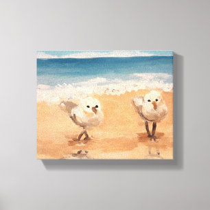 Sandpipers by the Sea Shore Canvas Print