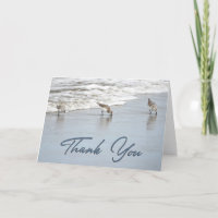 Sandpipers in the Surf Photo Thank You Card