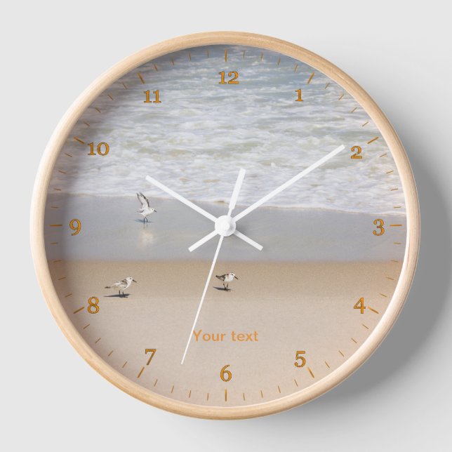 Sandpipers in tropical sunny Beach Clock (Front)