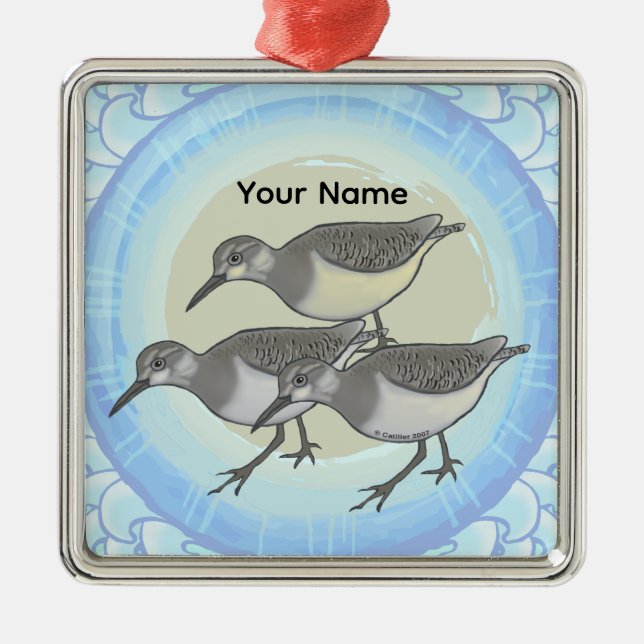  Sandpipers Premium Square Ornament (Front)