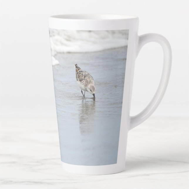 Sandpipers sur la plage Photo Latte Café Mug (Droite)