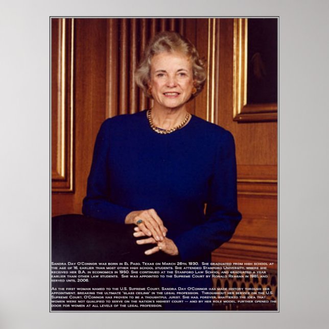 Sandra Day O'Connor w/Bio Poster (Front)