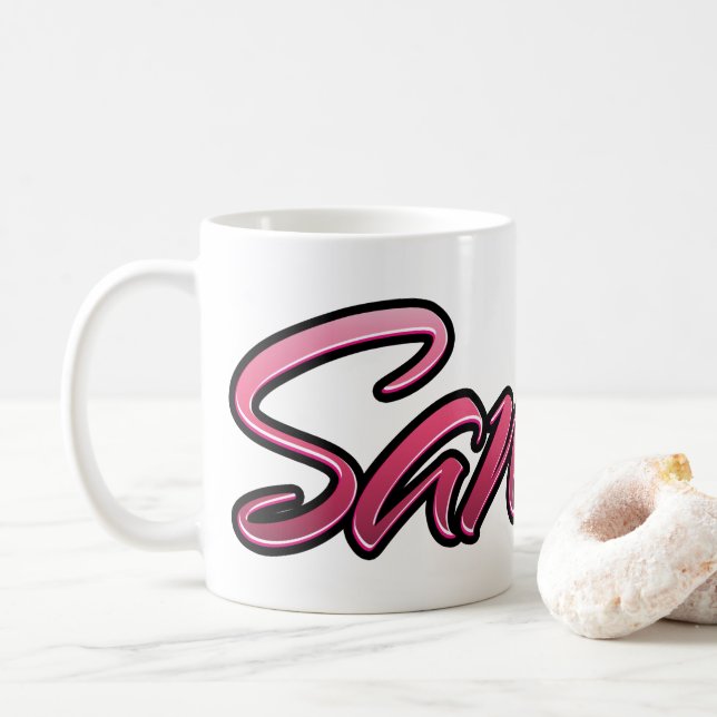 Sandra faded pink cup tea cup coffee cup (With Donut)