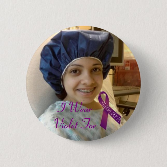 sandra, I Wear Violet For 2 Inch Round Button (Front)