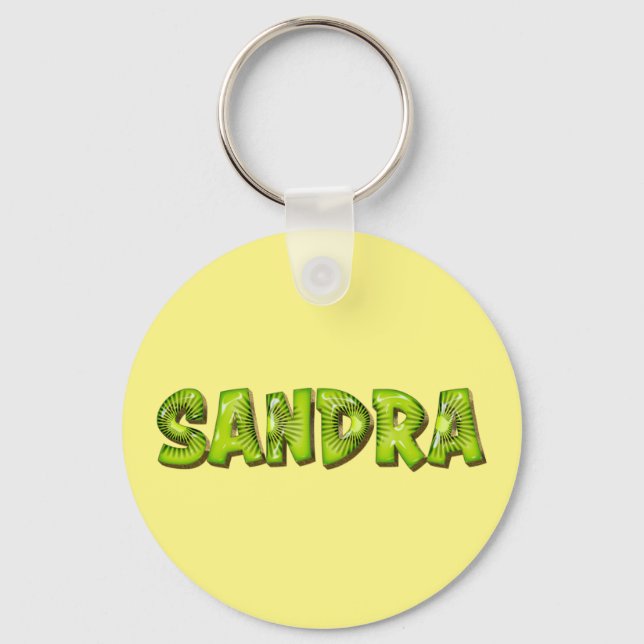 Sandra Name Kiwi Design Keychain (Front)