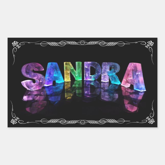 Sandra  - The Name Sandra in 3D Lights (Photograph Sticker (Front)