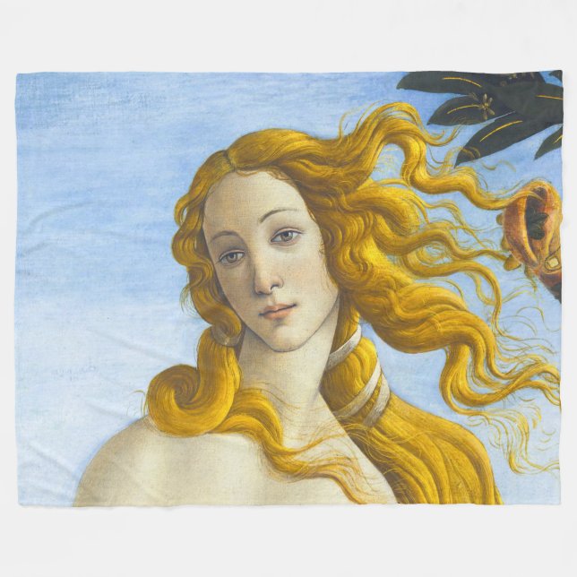 Sandro Botticelli - Birth of Venus Close-up Fleece Blanket (Front (Horizontal))